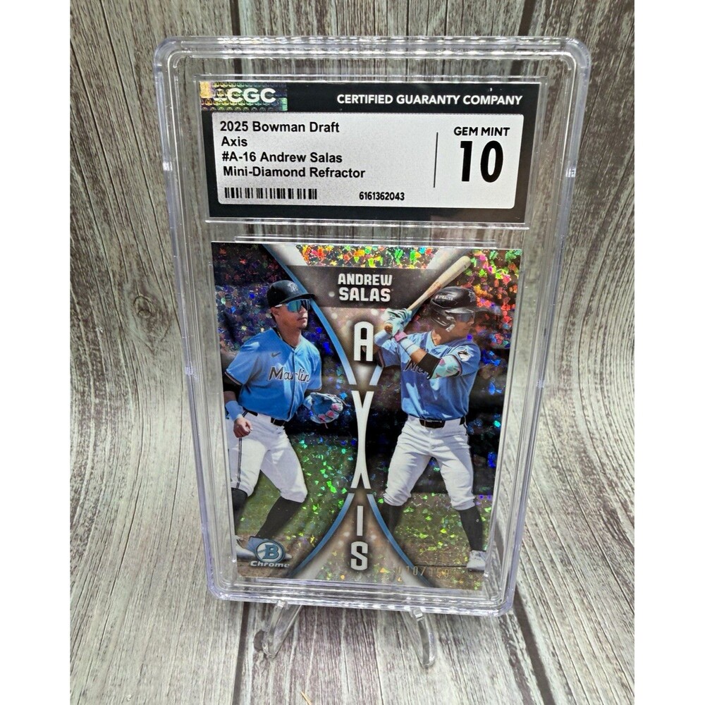 Bowman 2025 Draft Axis Andrew Salas #A-16 Mini-Diamond Refractor /150 CGC 10